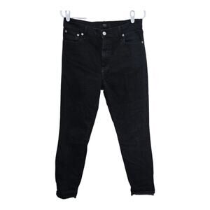 ABLE High Rise Skinny Black Raw Hem Stretch Jeans Women’s Size 30